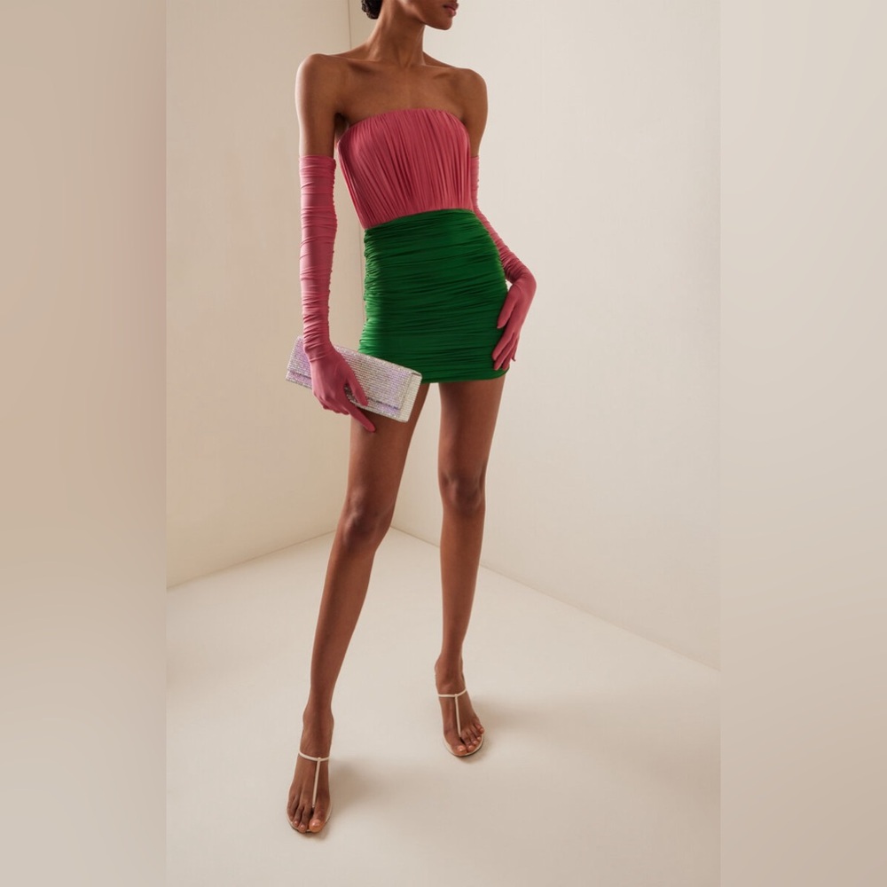 Alex Perry Ruched-Jersey Mini Dress AU10 $1,595